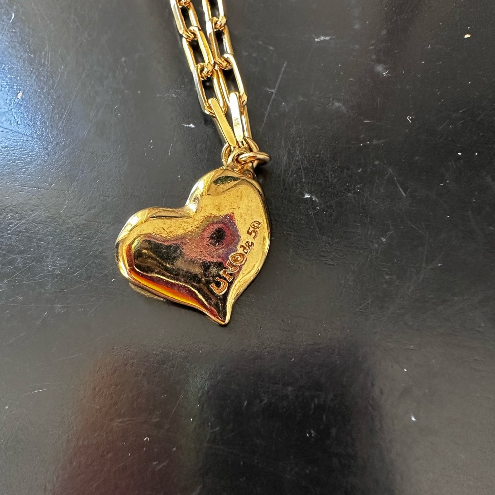 UNOde50 18k Gold-Plated Metal Alloy and Medium Sized Heart Necklace